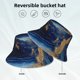 thumbnail image 2 of Fotbe Navy Blue Marble Sombrero Tipo Pescador con Estampado – Sombrero de Sol de Algodón de Moda para Playa, Golf, Pesca, 2 of 6