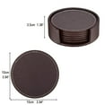 thumbnail image 5 of Rustic Modern Leather Coasters, Luxurious Home Décor For Tabletop Protection, 6 Brown Drink Coasters With Eco-Friendly Moisture Proof Design, Suitable For All Cups And Mugs, 5 of 8