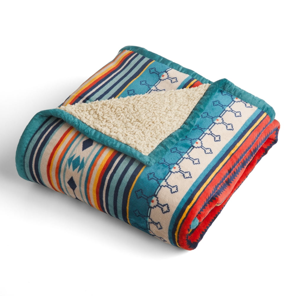 Better Homes & Gardens Velvet Plush to Sherpa Desert Stripes Throw