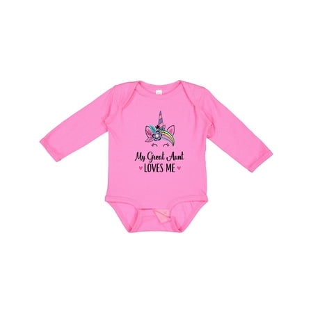 

Inktastic My Great Aunt Loves Me Unicorn Niece Gift Baby Girl Long Sleeve Bodysuit
