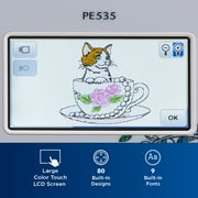 Brother Embroidery Machine, PE535, 80 Built-in Designs, 9 Font Styles, 4 x 4 Embroidery Area, 3.2in LCD Touchscreen, USB