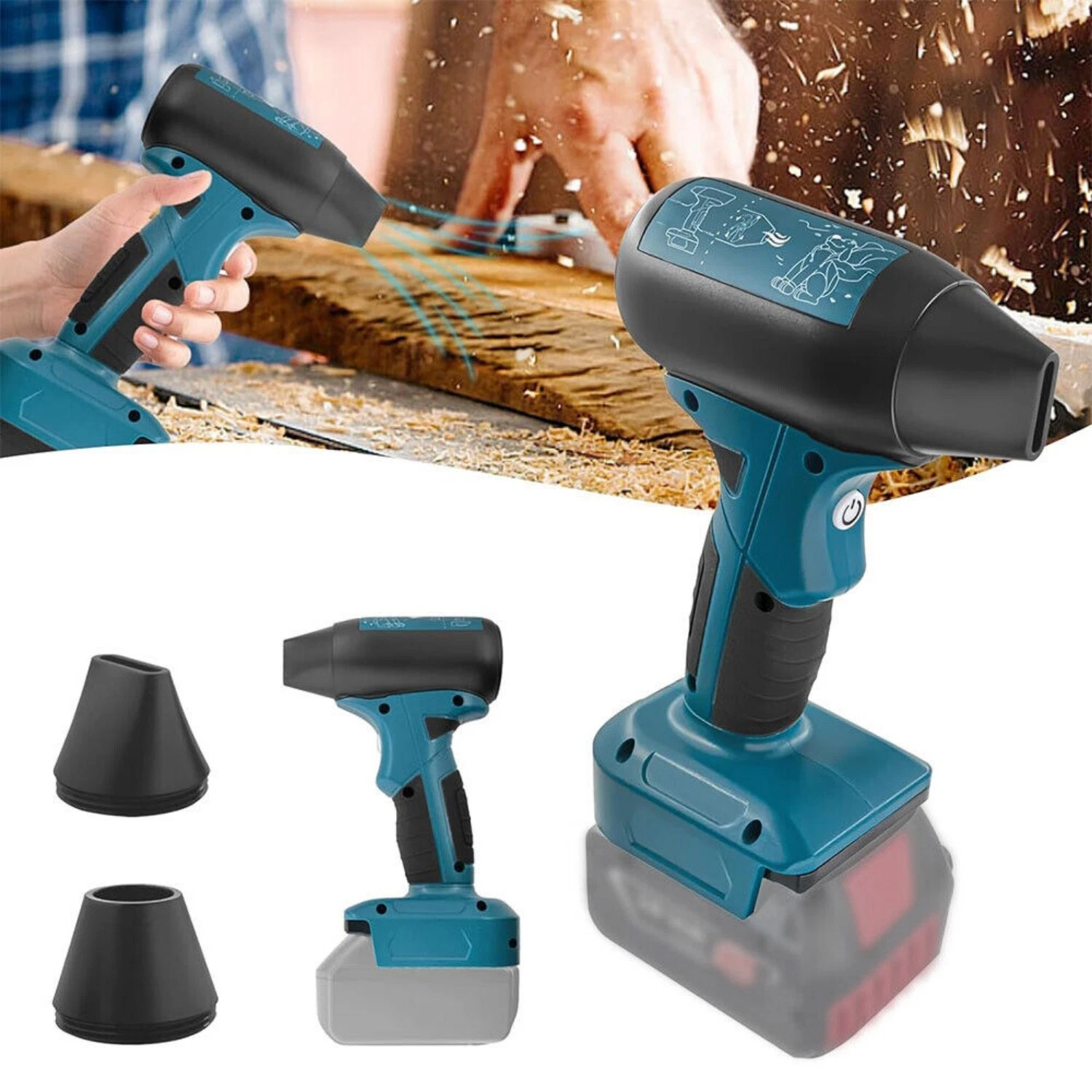 Cordless Jet Dry Mini Leaf Blowers Vacuums for Bosch 18V GBA Battery Jobsite Air