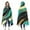 Teal Gold Marble, variant on Wearable Blanket,Teal Gold Marble Pattern Hooded Wearable Flannel Blanket for Adults & Teens,Winter Poncho Shawl Wrap Cape Cozy Anti-Pill,50"x60"