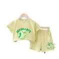 thumbnail image 1 of Children's two-piece summer small and medium-sized children's baby Korean three-dimensional dinosaur short sleeved shorts set for boys' summer wear, 1 of 2