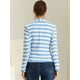 thumbnail image 4 of Blazer a rayas con cierre de botón y bolsillo con solapa con muesca para mujer Azul Claro S, 4 of 6