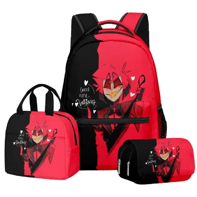 Set de mochilas Hazbins Hotels Alastors Anime School, 3 unidades