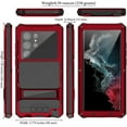 thumbnail image 2 of for Samsung Galaxy S22 Ultra case (6.8 Inch) Metal Hard  2022 Phone Case para Screw Built-in Screen Lens Protection Military Grade [Note The Fingerprints Don't Work] Red, 2 of 11