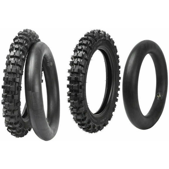 Rear 80/100-12 3.00-12 Front 60/100-14 2.50-14 Tire and Inner Tube for 110cc 125cc CRF70 XR70 CRF110 KLX110 TTR90 PW80 RM60 RM65 TaoTao DB14 SSR Apollo Coolster Dirt Pit Bike Motorcycle