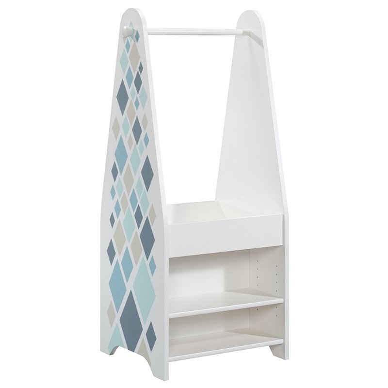 Sauder Pinwheel Coat Rack Armoire in Soft White