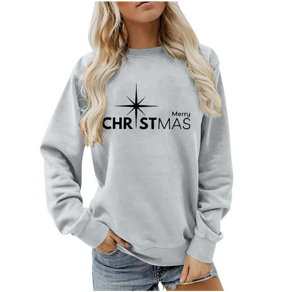ShiShine Merry Christmas Fall Sweatshirt for Women Funny Xmas Shirt Long Sleeve Crewneck Pullover Tops