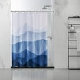 thumbnail image 6 of Ombre Blue Fabric Shower Curtain, Textured Fabric Bath Shower Curtain for Bathroom Decor, Waterproof Shower Curtain Liner with 12 Hooks,Machine Washable (72 x 72 inch, Blue), 6 of 6