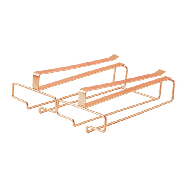 Colgador De Vidrio Colgante Hierro 2 Filas Gafas Almacenamiento Percha Para Cafe Bar Gabinete Oro Rosa Sunnimix Portavasos colgante