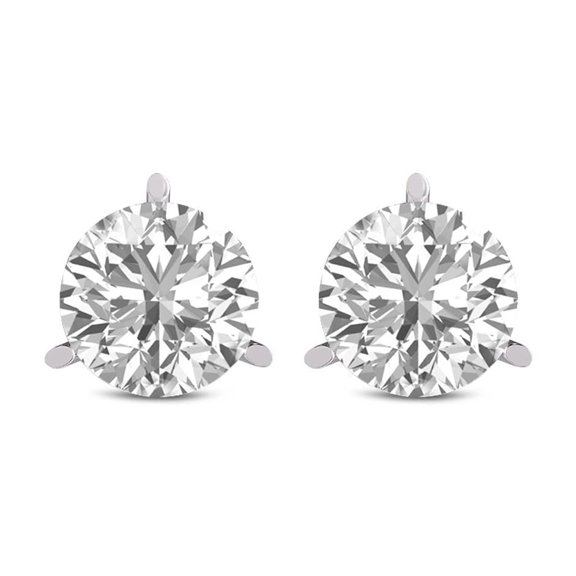 TimeLe$$ Classics 0.50 Carat TW Lab Grown Round Cut 3 Prong Martini Diamond Earrings For Women in 14K White Gold