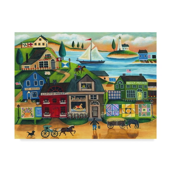 Trademark Fine Art 'Seaside Harbor' Canvas Art by Cheryl Bartley