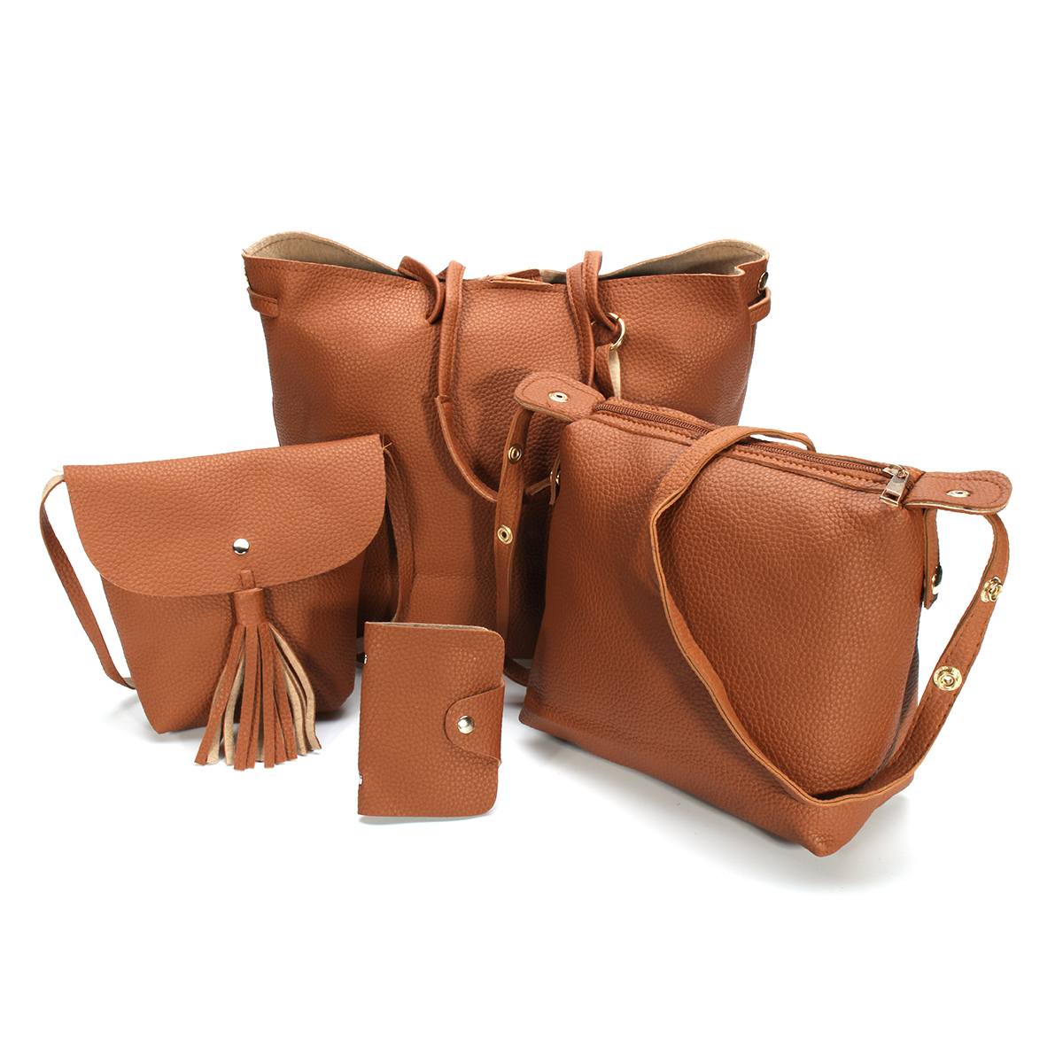 4Pcs//set Women Handbag Messenger Faux Leather Shoulder Bag Tote Purse Satchel