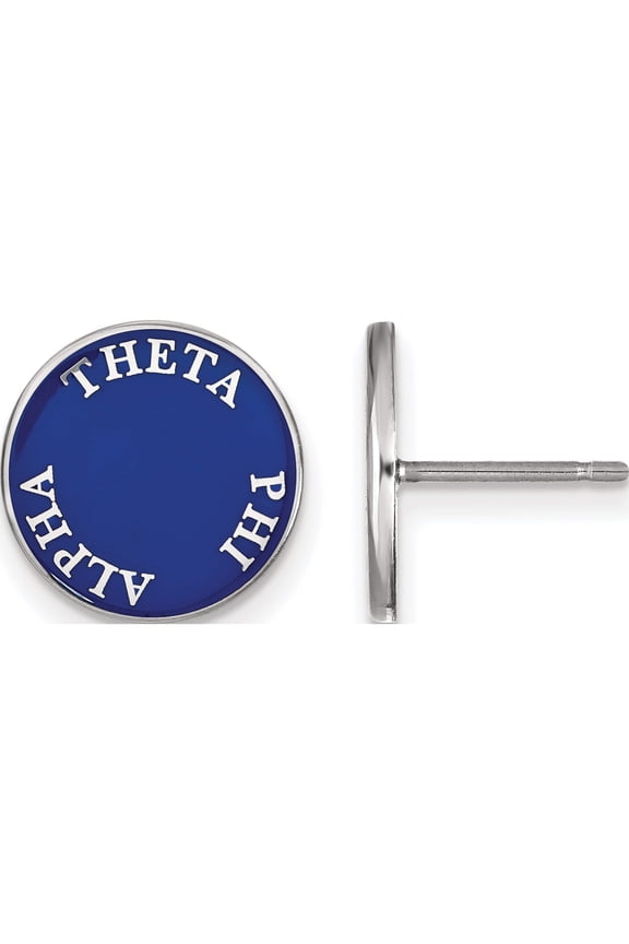 Sterling Silver Rh-Plated Logoart Theta Phi Alpha Enameled Post Earrings (12 X 12) Made In United States ss019tpa