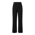 thumbnail image 5 of Women Fashionable Pants With High Waist Pockets And Button Up Casual Straight Leg Pants, 5 of 5
