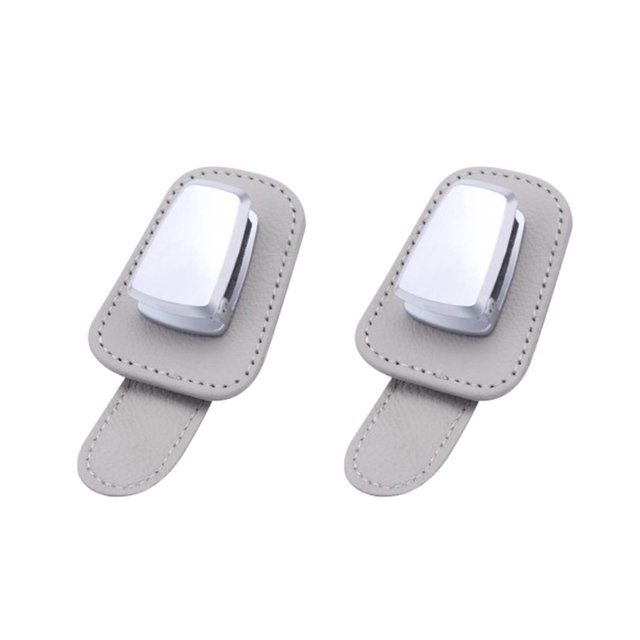 Vaidha Portable Car Glasses Frame, GM Sun Visor Clip, Auto Parts, Leather Glasses Frame, TicketS Clip, Multi-function(2pc)