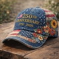 thumbnail image 2 of 250 Anniversary USA Hat United States 250th Anniversary Hat Bald Printed Patriotic Baseball Cap Adjustable 250 Year American Cap,E, 2 of 3