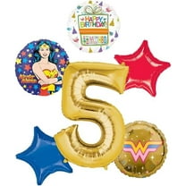 Wonder Woman 5th Birthday Party Supplies Superhero Balloon Bouquet Decorations