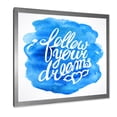 thumbnail image 2 of Designart 'Follow Your Dreams On Blue I' Modern Framed Art Print, 2 of 4