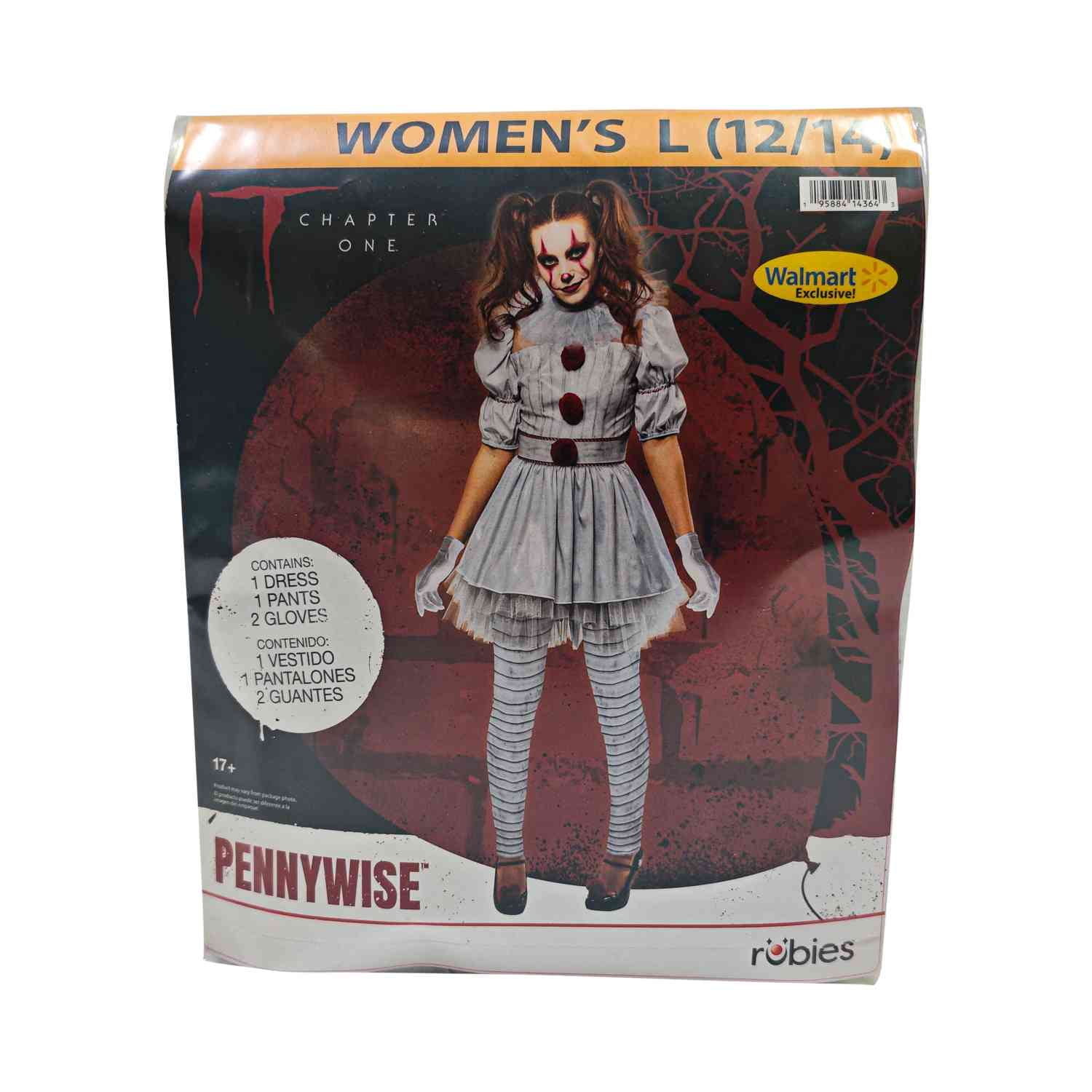 Pennywise It Halloween Costume for Adults, Women's Size XL (16/18), by Rubies