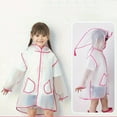 thumbnail image 2 of Kids Poncho Girls Boys Cute Cartoon Baby Transparent Fashion Wrapped Eva Rainy Day Outdoor Convenient Durable Lightweight Pink Rain Coat Sizes M, 2 of 7