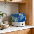 thumbnail image 4 of Toaster Cover 4 Slice, Blue Christmas Tree Dustproof Bakeware Oven Protector with Top Hook, Blue Golden Xmas Tree Snowflake Winter Waterproof Small Kitchen Appliance Toasters Dust Cover, 12"x11"x8", 4 of 9