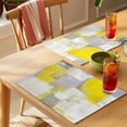 thumbnail image 4 of Yellow Gray Block Placemats Set of 4 Abstract Art Place Mats Table Mats Kitchen Dining Home Outdoor Party Table Decoration, 4 of 9
