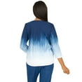 thumbnail image 2 of Alfred Dunner Womens Petite  Floral Yoke Ombre Knit Top, 2 of 6