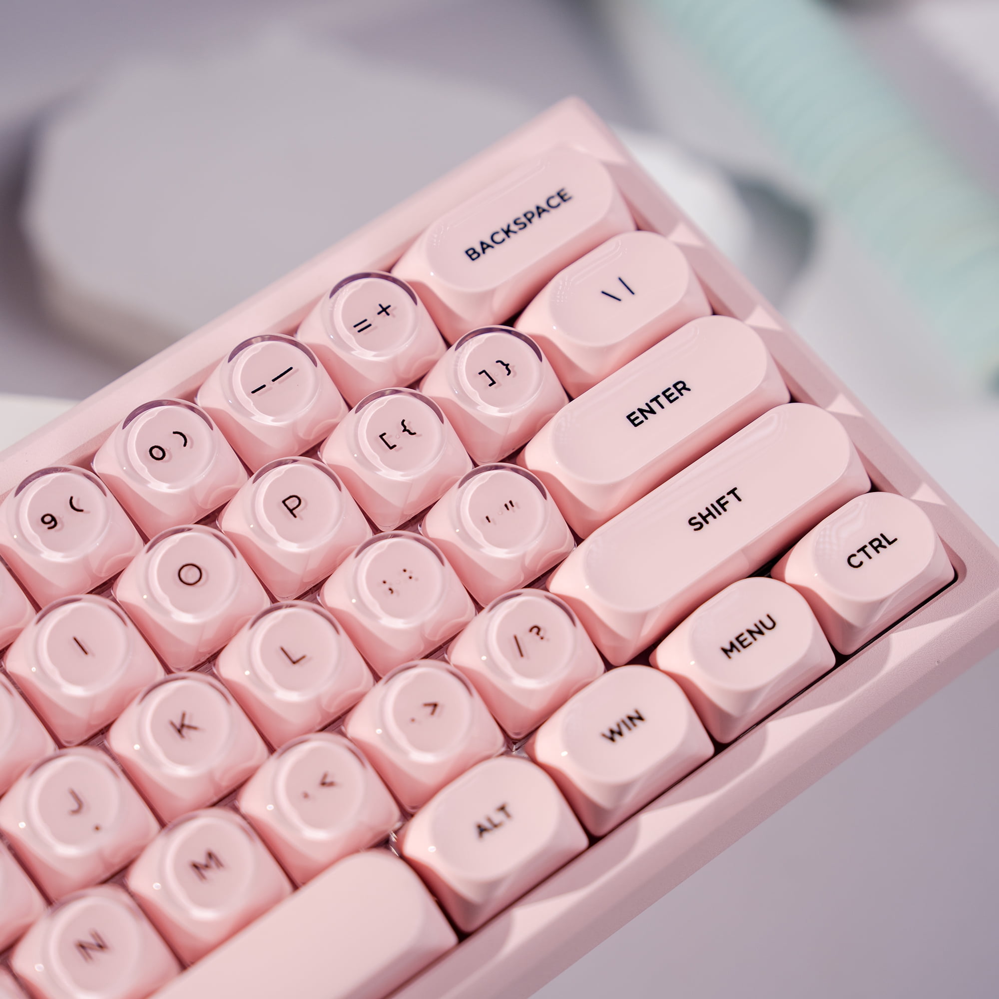 128 Keys 2.0 Bright Pink Liquid Foundation Keycap HOA Profile PBT Double Shot Keycap For Mx Switch Mechanical Keyboard Caps