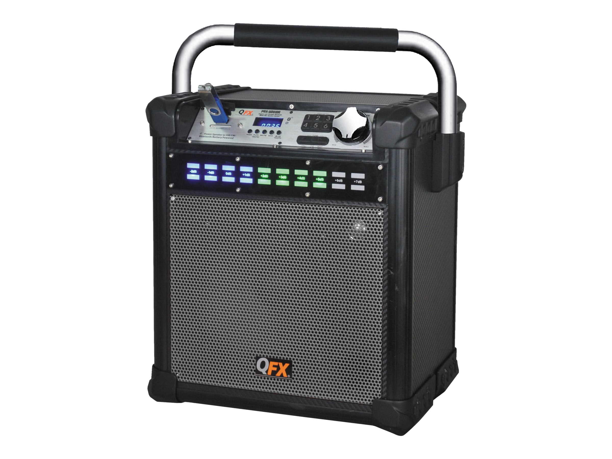 QFX PBX-508100 - Speaker - LED - for PA system - wireless - Bluetooth - 2-way - gray - Walmart 