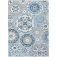 thumbnail image 2 of 9' X 12' Sky Blue And Denim Blue Floral Medallion Washable Indoor Outdoor Area Rug, 2 of 5