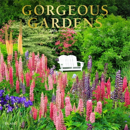 Gorgeous Gardens | 2026 12x24" (Hanging) Monthly Square Wall Calendar | Plato