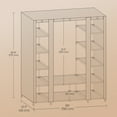 thumbnail image 2 of LEDREM 59-Inch Portable Closet, 12-Compartment Wardrobe with Zippered Cover & Hanging Rail, No-Tool Assembly Storage Organizer, Grey, 2 of 5