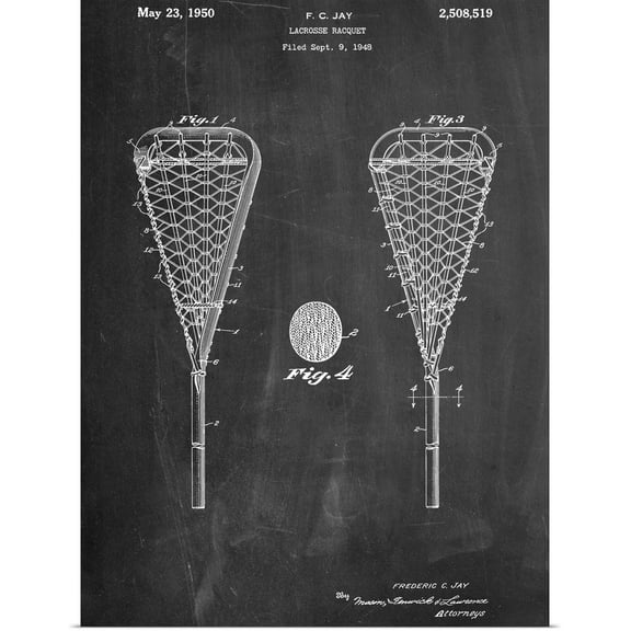Great BIG Canvas | Rolled Cole Borders Poster Print entitled Lacrosse Stick
