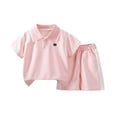 thumbnail image 2 of Boys Pink Polo Shirt and Shorts Set 2-Piece Summer Outfit Kids Boy Casual Clothing Sizes 80-140,Size 5-6T, 2 of 4