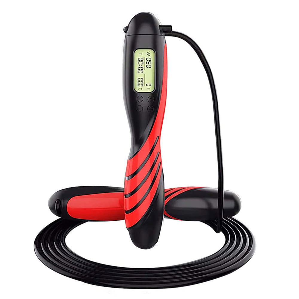 Digital Weighted Handle Adjustable Jumping Rope with Smart Counter Time Setting for Kids Kuject Skipping Rope Burn Calorie Crossfit Fitness Gym