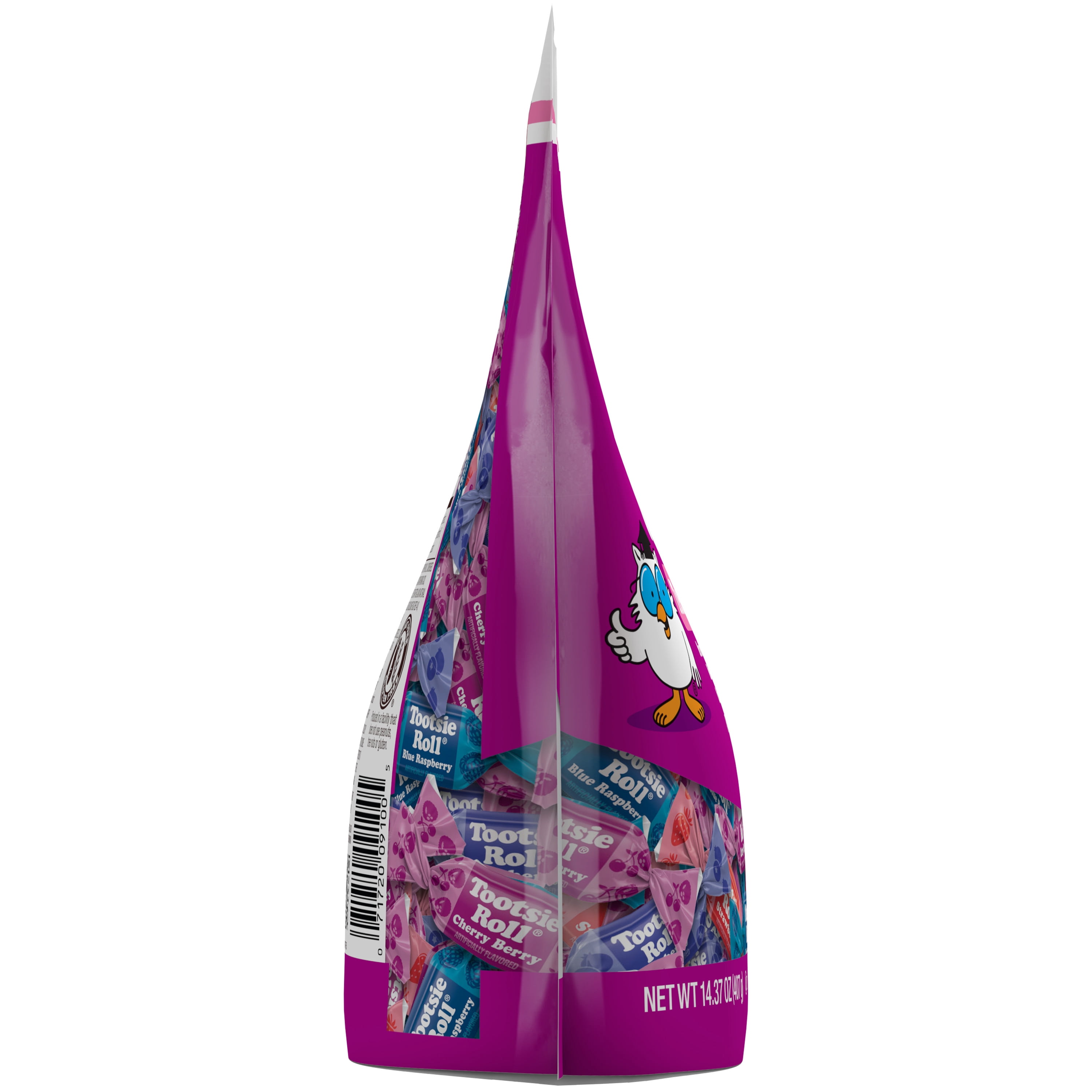 Tootsie Roll, The Berry Ones, Candy 14.37 oz. Bag. Peanut Free, Gluten Free. Contains Milk and Soy.