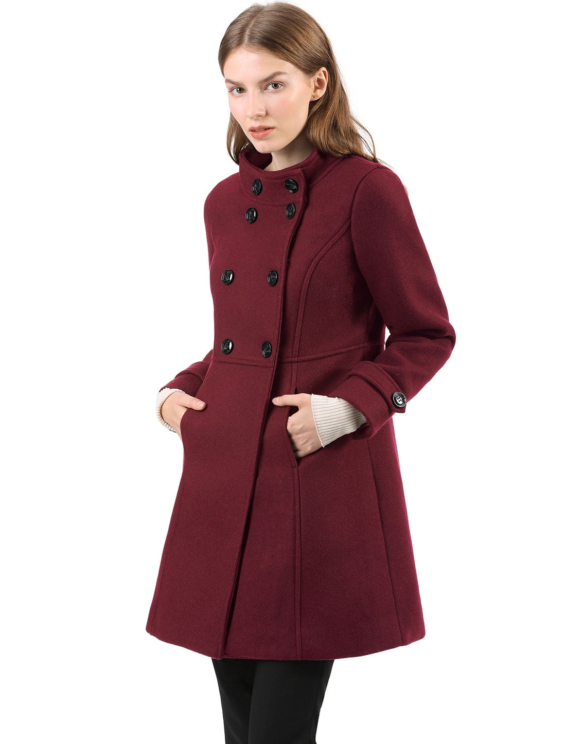 maroon winter coat womens