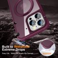 thumbnail image 6 of ELEHOLD Case for iPhone 16 Pro Max, Military Grade Protection Translucent Matte Case with 360° Rotatable Magnetic Ring Stand,Winered, 6 of 7