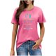 thumbnail image 1 of Mujeres Manga Corta de Verano Tops Pascua Impresa Cuello Redondo, Blusa de Moda Casual para la Primavera, 1 of 5