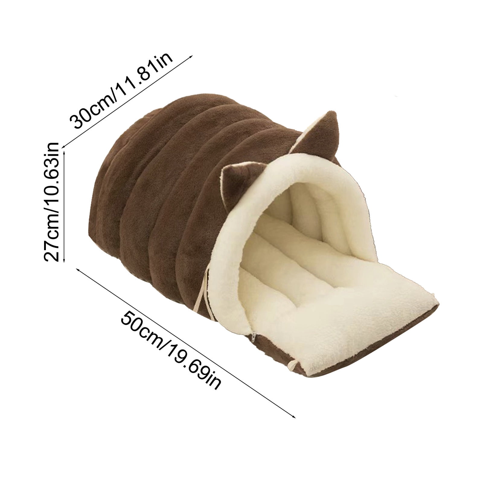 SPOORYYO Upgraded Warm Cat Bed for Winter Cozy Snuggles Calming Anti Anxiety Cuddler Bed with Removable Cushion
