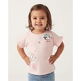 thumbnail image 5 of Disney Minnie Mouse Shirt for Toddler Girls, Girls Short Sleeve Tee with Ruffle Sleeves, Daisy Duck Besties (Peach, 5), 5 of 6