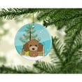 thumbnail image 2 of Christmas Tree and Chocolate Brown Poodle Ceramic Ornament, 2 of 3