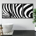 thumbnail image 3 of IDEA4WALL Framed Canvas Wall Art Abstract Zebra Portrait Animals Patterns Digital Art Minimalism Modern Closeup Fun Black and White for Living Room, Bedroom, Office, 3 of 5