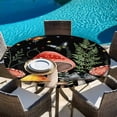 thumbnail image 5 of Mushrooms Black Round Tablecloth 55-60 Inch Round Fitted Table Cloth with Elastic Edge, Butterfly Botanical Country Plants Waterproof Table Cover Protector for Outdoor Picnic Party Dining, 5 of 6