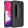 thumbnail image 2 of Case with Clip for iPhone 12 Mini, Nakedcellphone [Black Tread] Kickstand Cover with [Rotating/Ratchet] Belt Hip Holster Holder Combo for Apple iPhone 12 Mini (5.4"), 2 of 10
