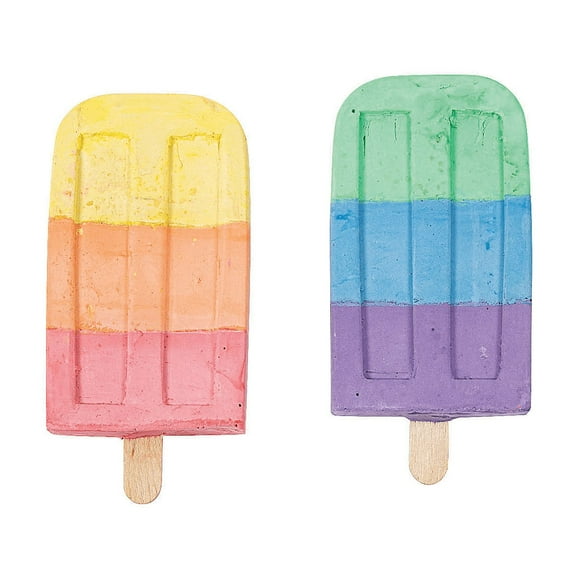 Fun Express Popsicle Chalk Non-Toxic Multicolor 12 Count