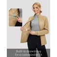 thumbnail image 3 of BALEAF Women's Puffer Jackets Lightweight Winter Warm Stand Collar Water Resistant Golf Quilted Jacket 4 Pockets Brown L, 3 of 7
